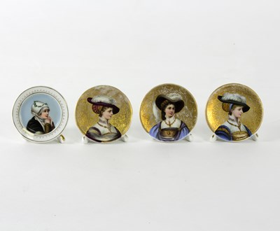 Lot 68 - Four porcelain menu holders, each depicting a...