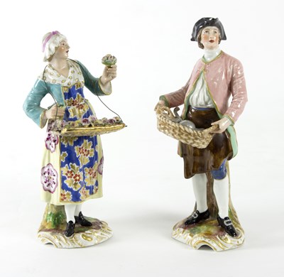 Lot 74 - A pair of Samson Derby style figures, market...