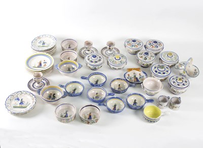 Lot 75 - A large group of Quimper ware to include egg...