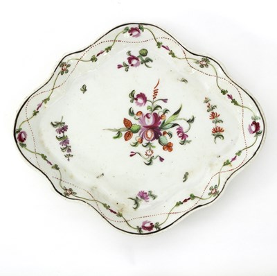 Lot 91 - A Newhall teapot stand painted flowers and...