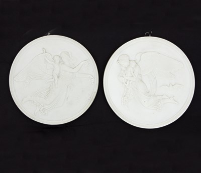 Lot 96 - A pair of Bing & Grondahl circular plaques,...