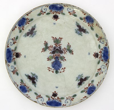 Lot 97 - An 18th Century tin glaze Dutch Delft plate...