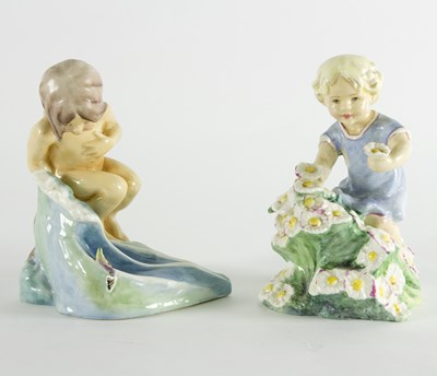 Lot 107 - Two Royal Worcester figures 'May' and 'August',...