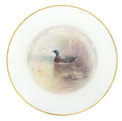 Lot 113 - A Royal Worcester plate by Jas Stinton,...