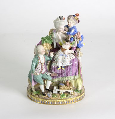 Lot 121 - A Meissen figure group 'The Good Mother',...