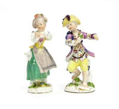 Lot 126 - Two Meissen figures, circa 1760, 12cm high/