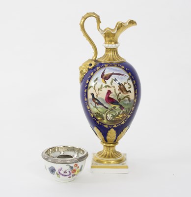 Lot 164 - A Derby Kedleston ewer, painted an oval...