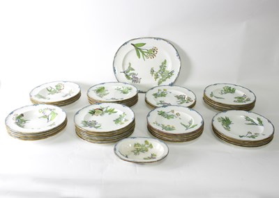 Lot 172 - A Wedgwood pearlware botanical part dinner...