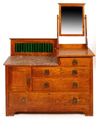 Lot 434 - An Arts & Crafts oak dressing table