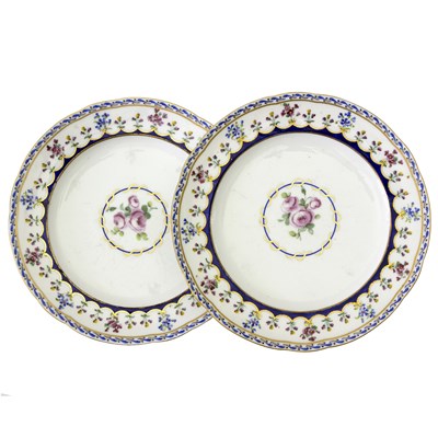 Lot 201 - Two Sevres dessert plates, dated 1789,...