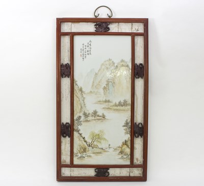 Lot 205 - A Chinese Republican style porcelain plaque...