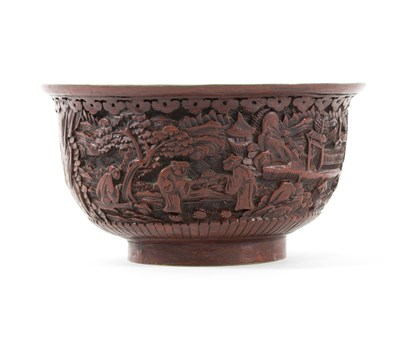 Lot 229 - A 19th Century Chinese cinnabar lacquer bowl...