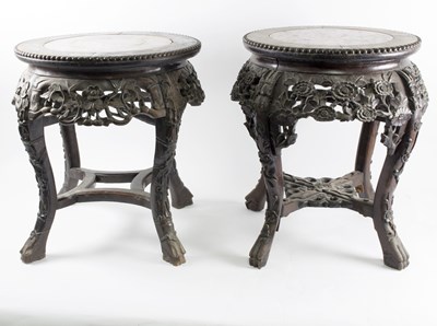 Lot 245 - A matched pair of Chinese hardwood jardini?re...