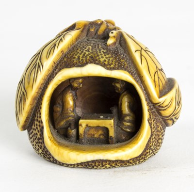 Lot 272 - A Japanese carved ivory netsuke, late 19th...