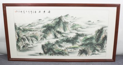 Lot 274 - A pair of 20th Century Chinese landscape...