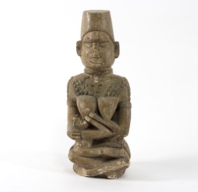 Lot 335 - A Kongo stone figure, Ntadi, depicting a...