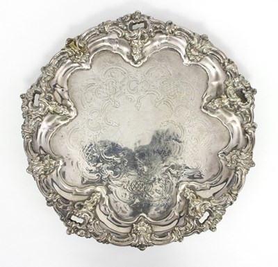 Lot 358 - A Victorian silver salver, Birmingham 1845,...