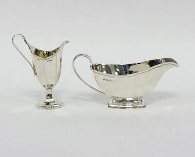 Lot 363 - A silver pedestal sauce boat, Adie Bros. Ltd.,...