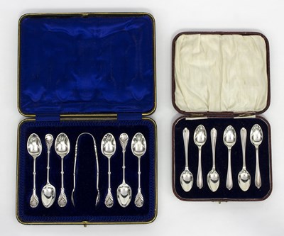 Lot 367 - Six silver coffee spoons, JR, Sheffield 1905,...