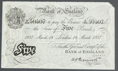 Lot 397 - A Bank of England ??5 note, London 18 March...