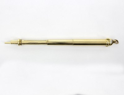 Lot 400 - A gold telescopic pencil by S Mordan & Co.,...