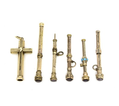 Lot 403 - A gold Cross propelling pencil with pendant...