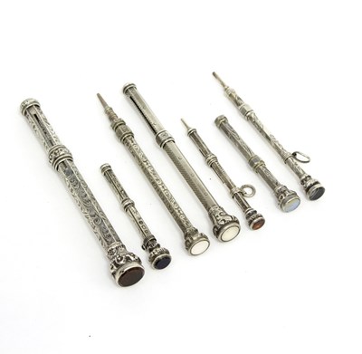 Lot 405 - A Victorian silver propelling pencil with...