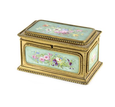 Lot 408 - A French porcelain and gilt metal mounted...