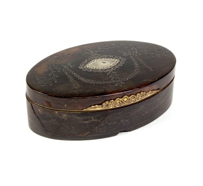 Lot 410 - A George III tortoiseshell and pique work...