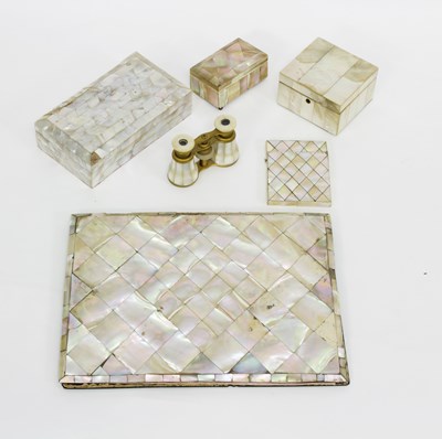 Lot 426 - A group of mother-of-pearl items comprising...