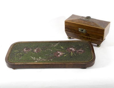 Lot 446 - A 19th Century mahogany tea caddy with...