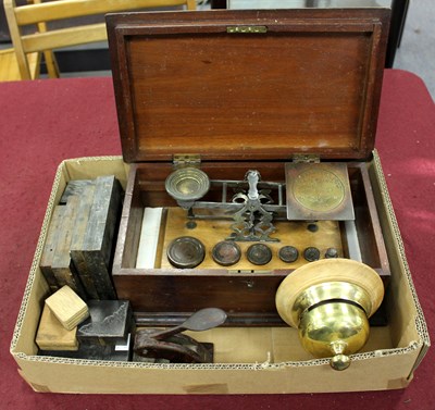 Lot 453 - A set of 19th Century postal scales, a 19th...