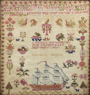 Lot 500 - A George IV needlework sampler worked by...