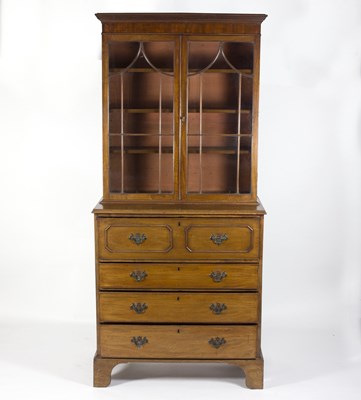 Lot 532 - A Regency mahogany secretaire bookcase the top...