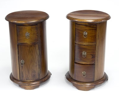 Lot 534 - Two cylindrical mahogany chests, one of three...