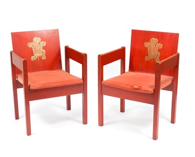 Lot 543 - A pair of Investiture chairs, designed by Lord...