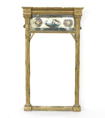 Lot 576 - A Regency gilt frame pier glass with reverse...