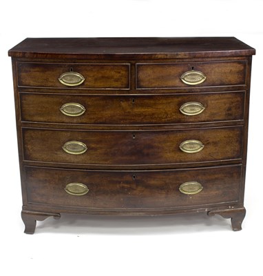 Lot 580 - A Regency mahogany bowfront chest of two short...