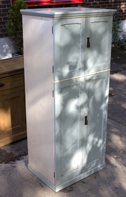 Lot 601 - A painted food cupboard in two sections each...