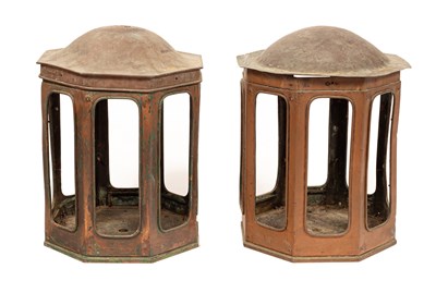 Lot 251 - A pair of octagonal copper lanterns