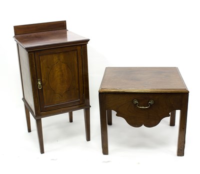 Lot 626 - A George III commode (converted), with drawers...