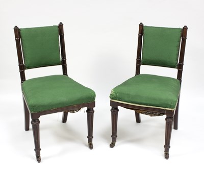 Lot 643 - A pair of late 19th Century single chairs with...