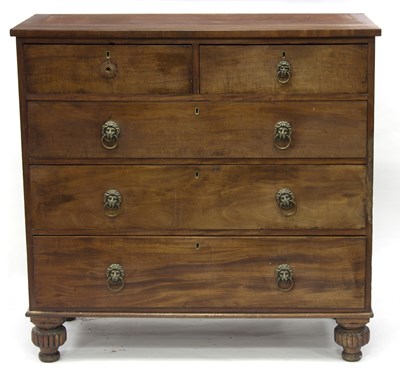 Lot 645 - A Regency mahogany chest of three long and two...