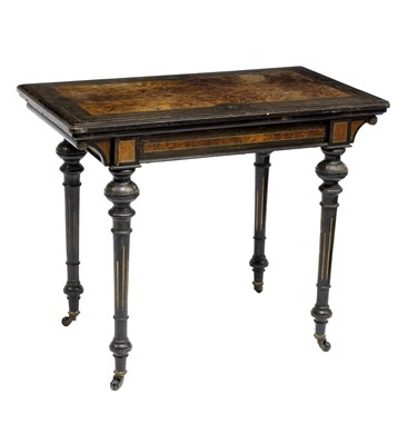 Lot 651 - A late 19th Century ebonised and parcel gilt...