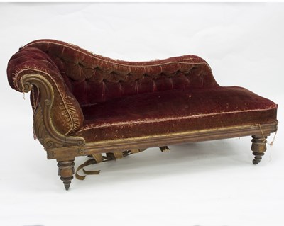 Lot 697 - A Regency walnut scroll end sofa on carved...