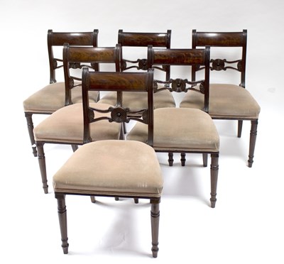 Lot 702 - Six George IV mahogany dining chairs with...