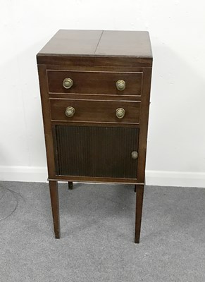 Lot 703 - A George III mahogany washstand, the folding...