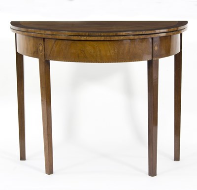 Lot 707 - A George III mahogany and crossbanded tea...