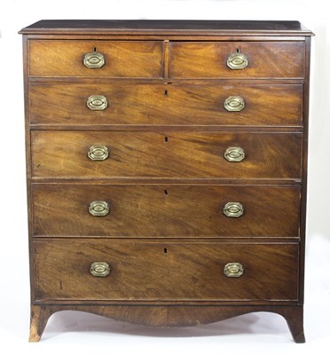 Lot 719 - A 19th Century mahogany chest of two short...