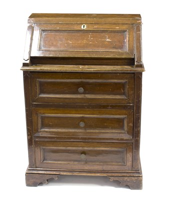 Lot 726 - An Italian walnut bureau, 18th Century and...